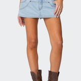 Stitched Up Denim Mini Skort