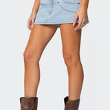 Stitched Up Denim Mini Skort