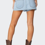 Stitched Up Denim Mini Skort