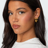 Bow Heart Charm Earrings