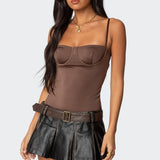 Laurel Shiny Cupped Bodysuit