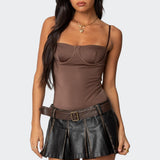 Laurel Shiny Cupped Bodysuit