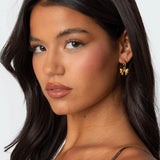 Bow Charm Hoop Earrings
