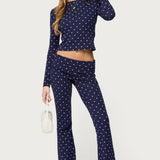 Daliya Polka Dot Long Sleeve Top