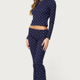 Daliya Polka Dot Long Sleeve Top