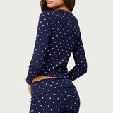 Daliya Polka Dot Long Sleeve Top