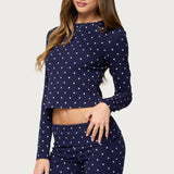 Daliya Polka Dot Long Sleeve Top