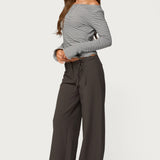 Leyna Striped Off Shoulder Top