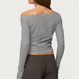 Leyna Striped Off Shoulder Top