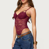 Strappy Sheer Lace Bodysuit