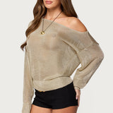 Charlo Off Shoulder Shiny Knit Top