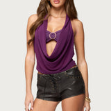 Issey Layered Bandeau Cowl Neck Top