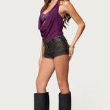 Issey Layered Bandeau Cowl Neck Top