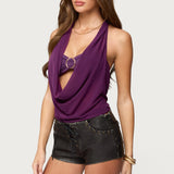 Issey Layered Bandeau Cowl Neck Top