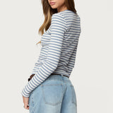 Roma Striped Henley Top