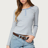 Roma Striped Henley Top