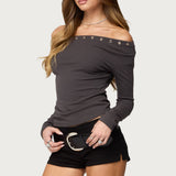 Rebekka Grommet Off Shoulder Top