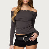 Rebekka Grommet Off Shoulder Top