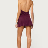 Studded Cutout Backless Mini Dress