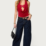 Issey Layered Bandeau Cowl Neck Top