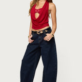 Issey Layered Bandeau Cowl Neck Top