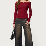 Rebekka Grommet Off Shoulder Top