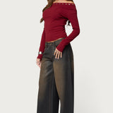 Rebekka Grommet Off Shoulder Top