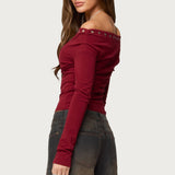 Rebekka Grommet Off Shoulder Top