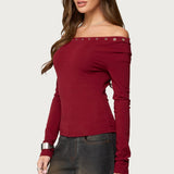 Rebekka Grommet Off Shoulder Top