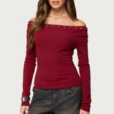 Rebekka Grommet Off Shoulder Top