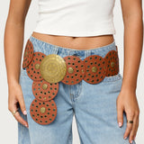 Faux Leather Western Disc Belt