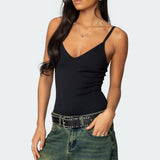 Teaghan V Neck Fitted Bodysuit