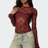Colette Sheer Lace Bodysuit