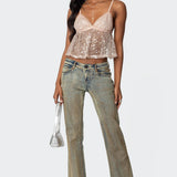 Sheer Sequin Babydoll Tank Top