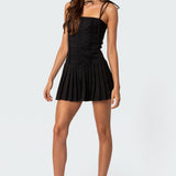 Perri Pleated Corset Mini Dress
