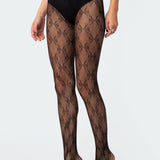 Embroidered Lacey Tights