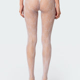 Embroidered Lacey Tights