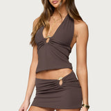 Billey Metal Ring Halter Top