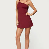 Saffey Knotted One Shoulder Mini Dress