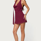 Polka Dot Cowl Neck Mini Dress