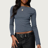 Loria Striped Boat Neck Top