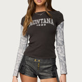 Layered Camo Long Sleeve T Shirt