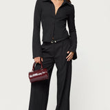 Pinstripe Tailored Button Up Shirt