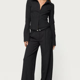 Pinstripe Tailored Button Up Shirt