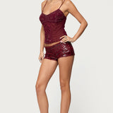 Azelia Beaded Sheer Mesh Top