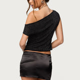Holly Glitter Off Shoulder Top