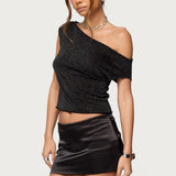 Holly Glitter Off Shoulder Top