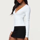 Doron V Neck Long Sleeve Top