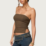 Sade Strapless Side Slit Top