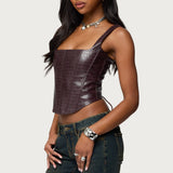 Shana Faux Croc Corset